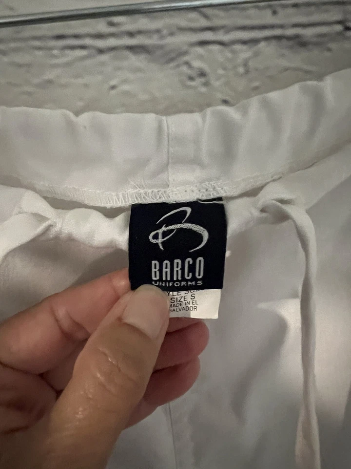 Брюки Barco белые скраб на шнурке прямые женские размер Small - Изображение 4 из 4