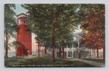 Postcard Miller Bell Tower and Pier House Chautauqua N.Y.