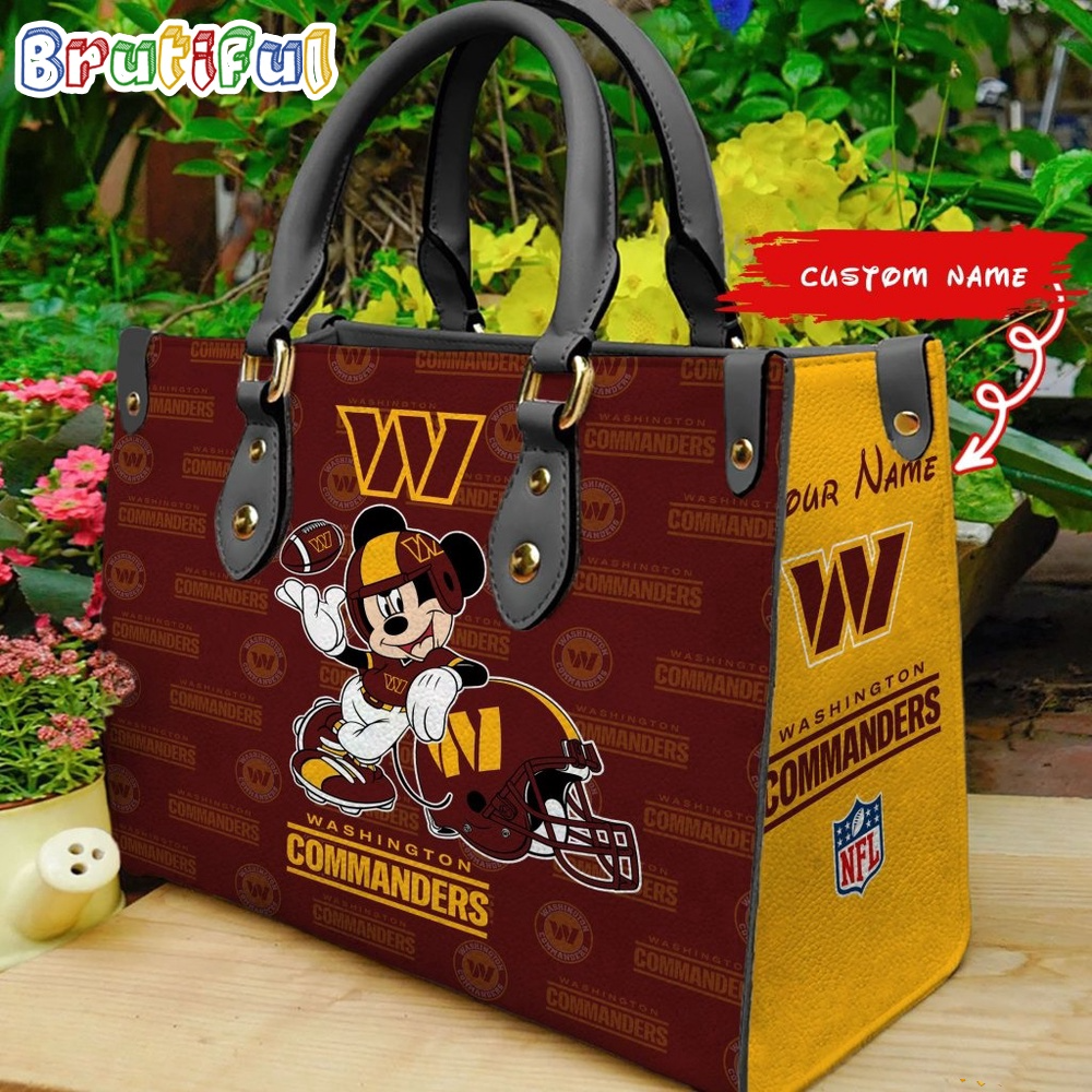 Washington Commanders Personalized Leather Football Bag