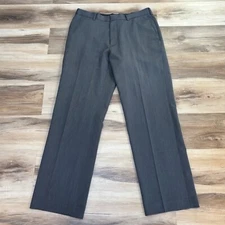 Perry Ellis Portfolio Pants Mens 34 x 32 Gray Flat Front Trouser