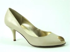 Nine West Women's Castille Peep-Toe Pumps Mineral Beige Size 10 M