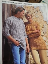 Hayfield Knitting Pattern 4454 Grampian DK Textures Sweater 30-44