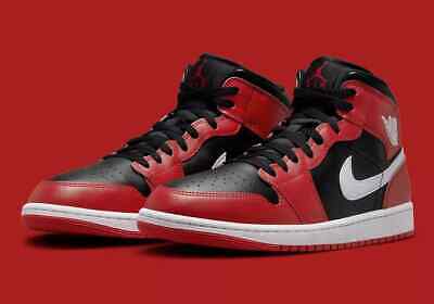 Nike Air Jordan 1 Mid Shoes Black Gym Red White DQ8426-061 Nike Air Jordan 1 Mid Shoes Black Gym Red White DQ8426-061