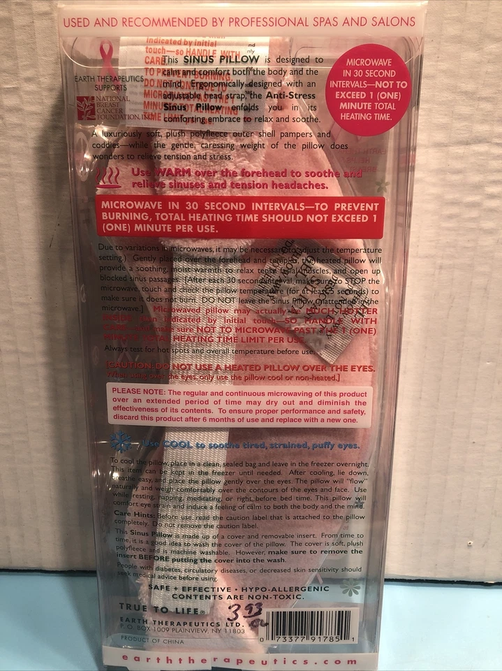 ALMOHADA SINUSAL Antiestrés Microondas Ajustable Terapia Mente/Cuerpo TOTALMENTE NUEVA Foto 2 de 4