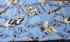 Batman And The Batmobile Fabric. Vintage DC Comics. Pre-Cut to 1 Yard