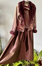 Girl s 4T SARA SARA 2pc Plum Special Occasion Party Gown Matching Jacket Fur