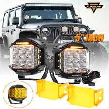 AUXBEAM 2X 5inch Side Shooter LED Work Light Spot Pods Fog ATV SUV Driving Lamp