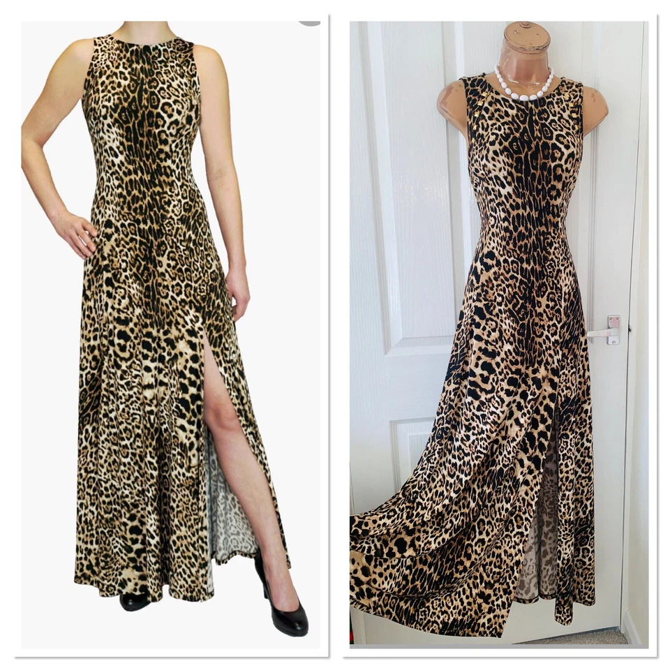 Maxi vestido jersey con estampado de leopardo Joseph Ribkoff Reino Unido talla 10 Foto 2 de 4
