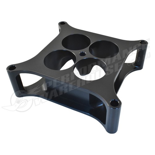 Espaciador carburador de aluminio Cal Custom 2"" Holley Squarebore 4 orificios, TCO-6207BK - Imagen 3 de 5