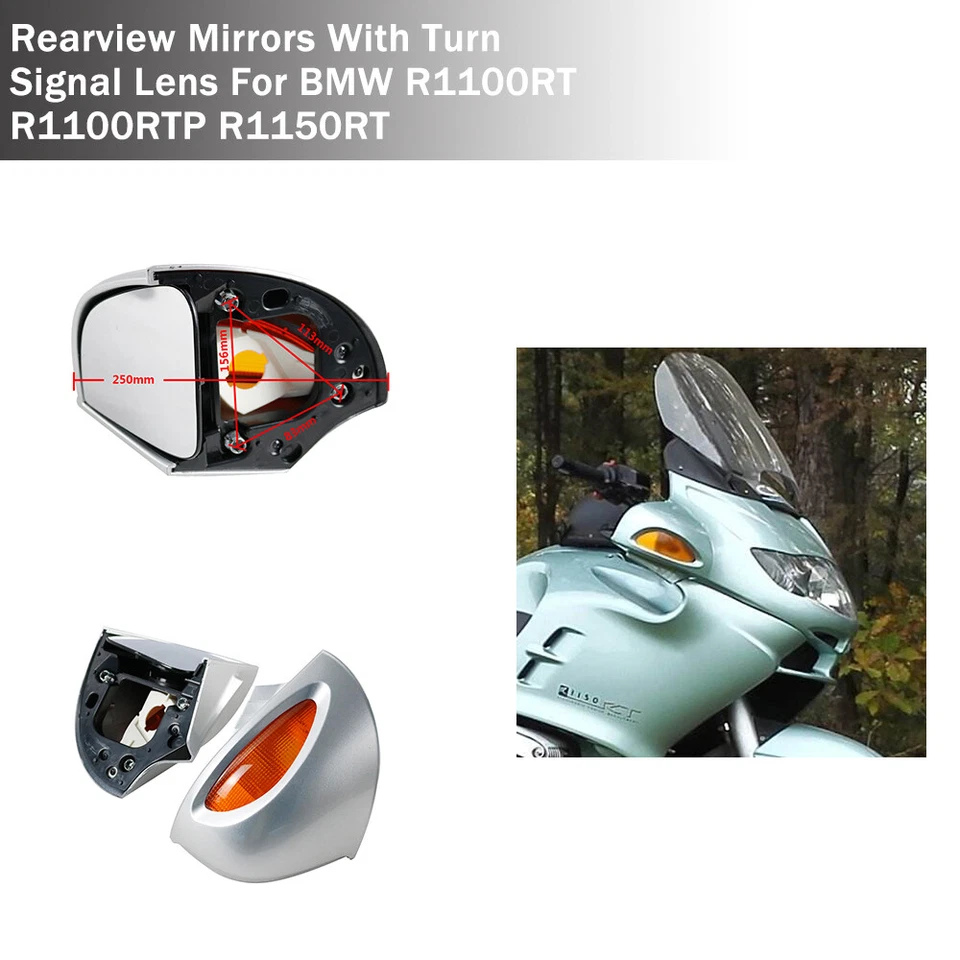 Espejos retrovisores con señal de giro izquierda + derecha para BMW R1100RT R1100 RTP R1150 R Foto 4 de 4