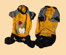 NEW Dog Pet pajamas Large Never worn Warm Fluffy Cute Bear blue bright yellow
