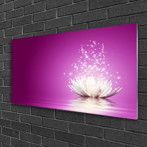 Print on Glass Wall art 100x50 Picture Image Lotus Flower Floral eBay
