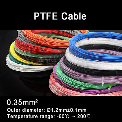 0.35mm² Ø1.2mm Silver Plated Copper Polytetrafluoro PTFE Wire Stranded Cable