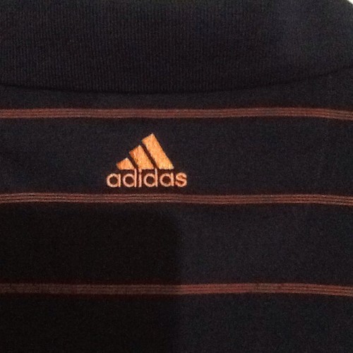 Camisa Polo ADIDAS Para Hombre Talla L Atlética CLIMACOOL GOLF Manga Corta Azul Marino/Naranja - Imagen 4 de 4