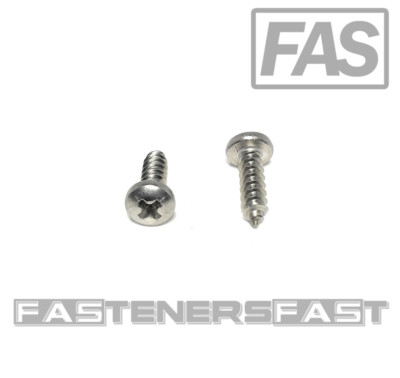 (100) #4 x 3/8 Stainless Steel Phillips Pan Head Sheet Metal Screws Type A