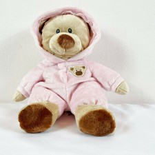 A103 Ty Pluffies Pink Baby Teddy Bear Plush 11" Stuffed Toy Lovey