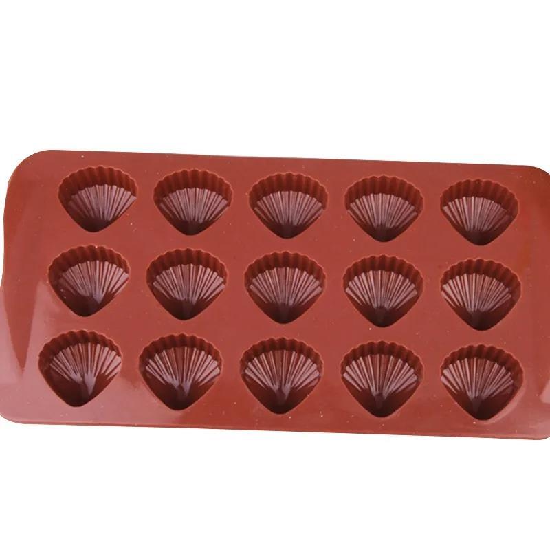 Bandeja antiadherente para hornear Onlineforu LTD con forma de carcasa molde de chocolate de silicona