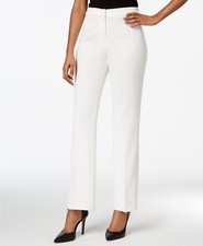 Kasper Women's White Crepe Straight Leg Mid-Rise Dress Pants Size 6
