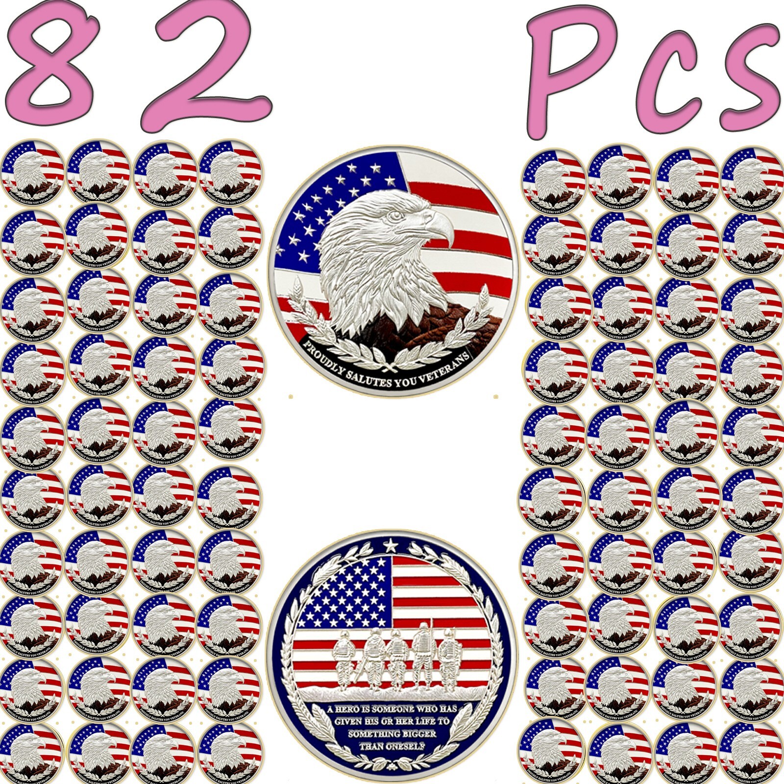 Bulk Veterans Coin - Proudly Salutes You Veterans | Veterans Commemorative Coins
