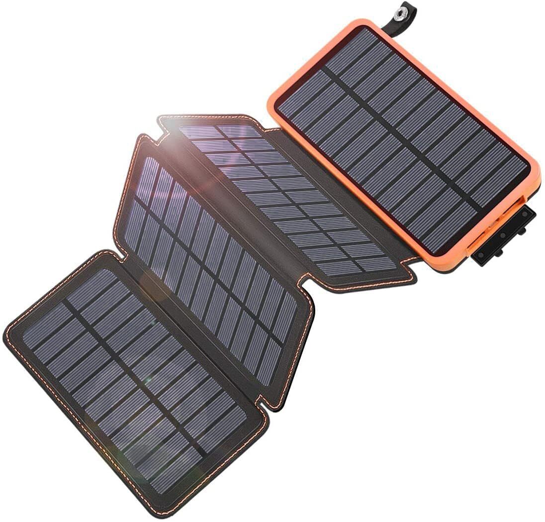 Solar Charger Power Bank 25000mAh - QC3.0 Fast Charging Solar Powered Battery...