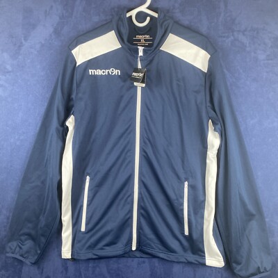Macron Technical Sportswear Track Jacket Men s XL Full Zip Blue/white 