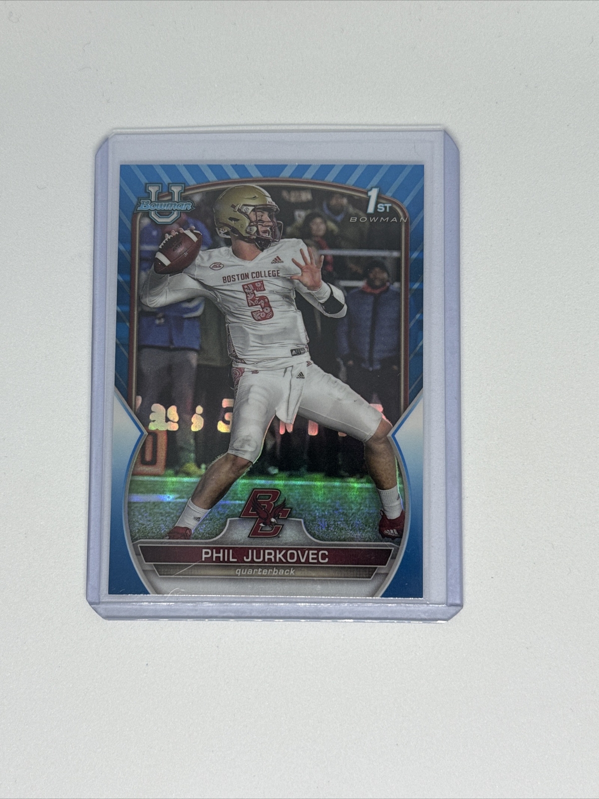 2022 Bowman University Chrome #35 Phil Jurkovec Blue Refractor SSP /199 -Boston