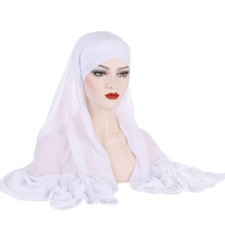 Damen Chiffon Wrap Kopftuch Chiffon Schal Stirn Kreuz Stirnband Wrap Hut