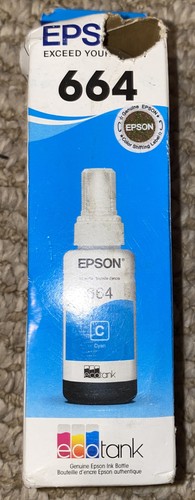 Sealed GENUINE NEW EPSON 664 ECOTANK CYAN INK BOTTLE 70ml 12/24 | eBay