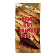 Vertical Vinyl Banner Multiple Sizes Hand Cut French Fries Food and Drink