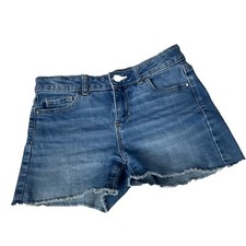 Wonder Nation Blue Stretch Fry Hem Denim Shorts Girls Size 12 Years Old Casual