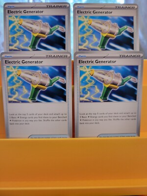 *NEAR MINT 4-CARD PLAY SET* Electric Generator #79 Pokemon Paldean Fates