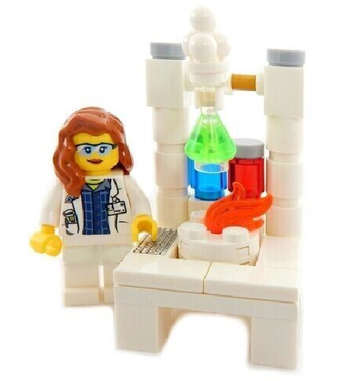 NEW LEGO SCIENTIST MINIFIG LOT chemistry science lab minifigure stem set female