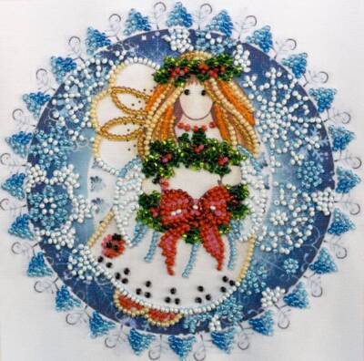 Mini Bead embroidery kit Christmas Angel DIY Embroidery Kit beadwork pattern