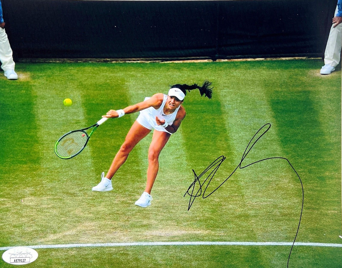 Photo Autographiée 8x10 Signée Emma Raducanu – Authentifiée JSA, Wimbledon US Open Français, Collector Tennis