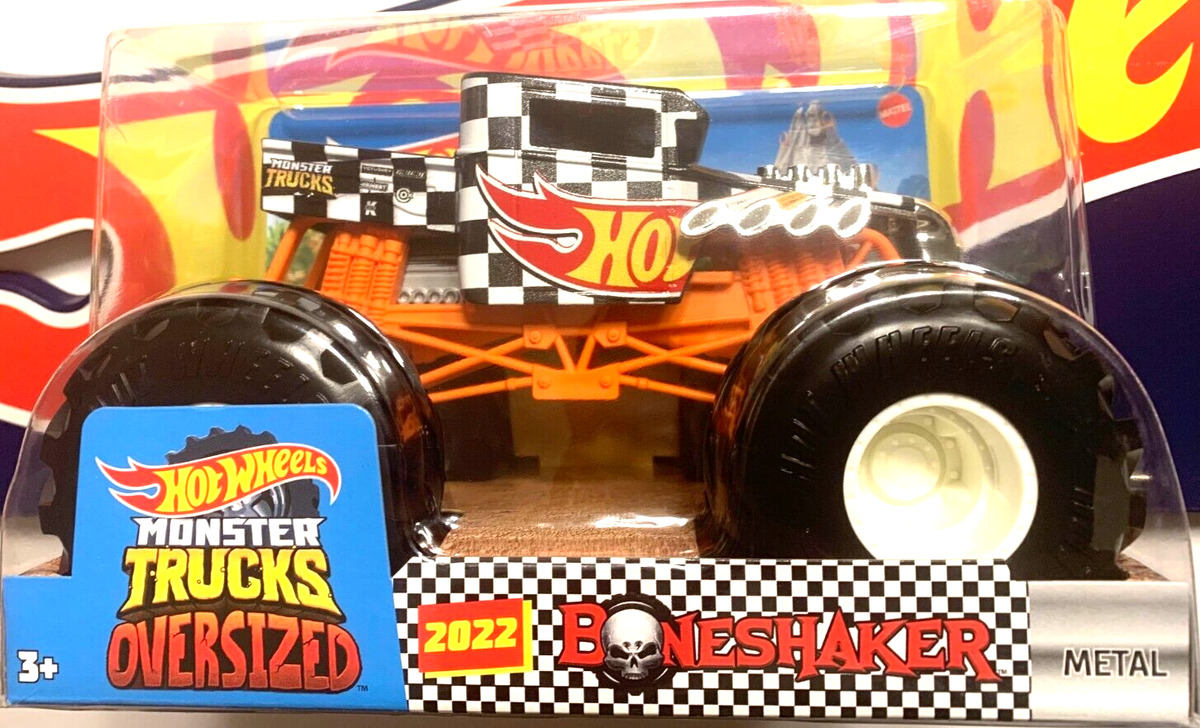  Hot Wheels Monster Trucks Oversized Bone Shaker 1:24 Scale :  Toys & Games