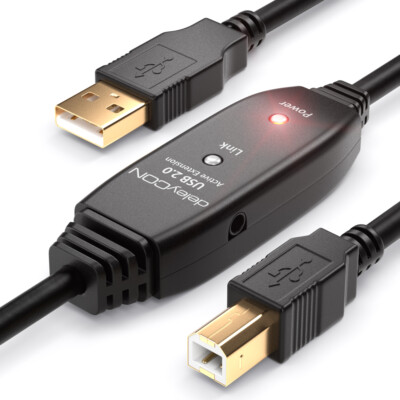 10m Druckerkabel AKTIV USB Verlängerungskabel Verlängerung B-Stecker Repeater