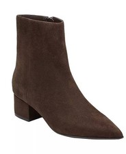 Marc Fisher Gismo Block Heel Dress Booties Dark Brown 9M Suede 159 NWB