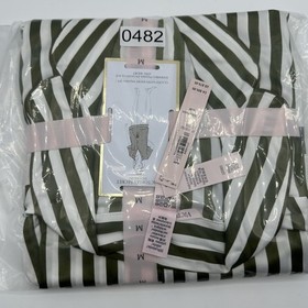 Victoria&rsquo;s Secret Satin Short Set Pajama Pj&rsquo;s Green Iconic Stripe Size M