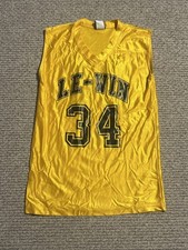 Vintage Wilson Made in USA Yellow Gold Basketball Jersey #34 Size Medium