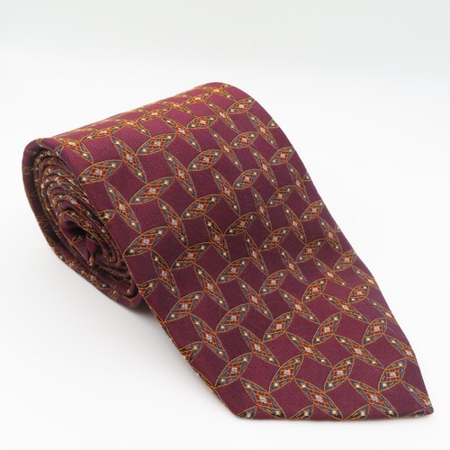 Jos A Bank Tie Silk Purple Gold Black Checked 3.75" Wide 59" Long Signature