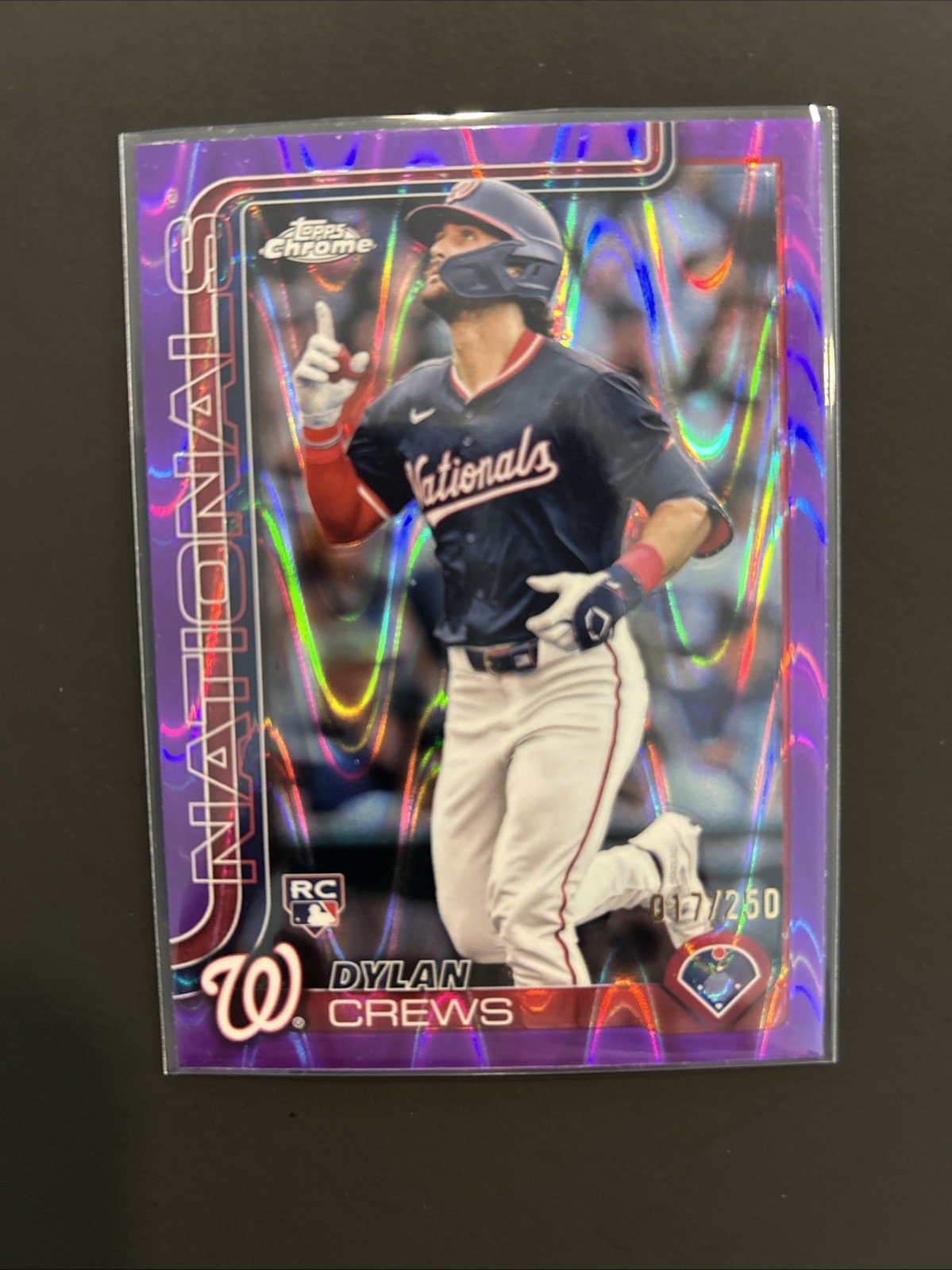2025 Topps Chrome - Dylan Crews #146 Purple Raywave Refractor /250 (RC)