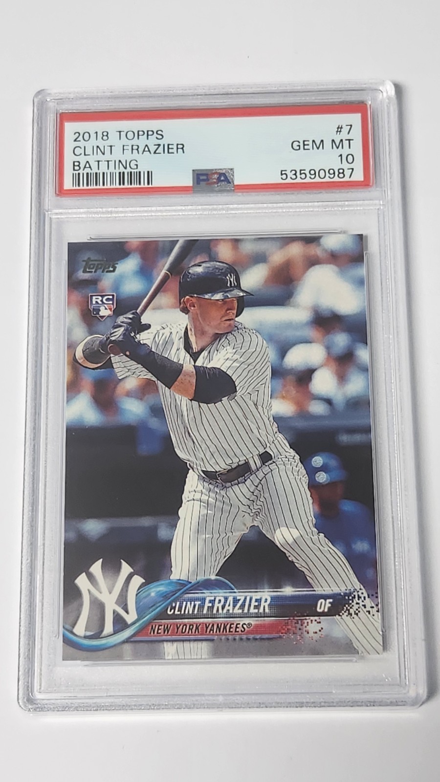2018 Topps CLINT FRAZIER Batting PSA 10 Gem Mint Card #7 NY New York Yankees
