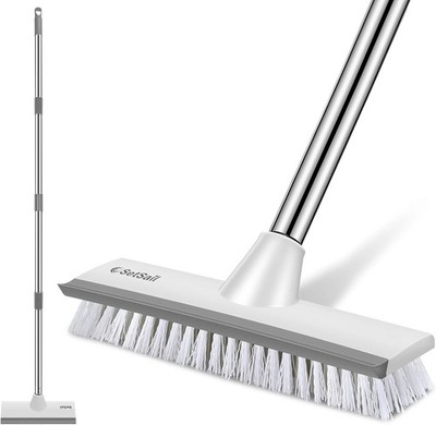 Setsail Scrub Brush Long Metal Handle Rectangular Square-Cut Plastic Bristles