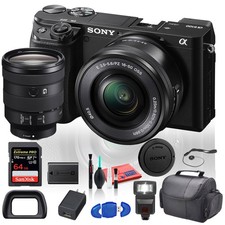 Sony Alpha a6100 Mirrorless Digital Camera ILCE6100L/B with 16-50mm Lenses