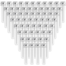 60 PCS 40Ml Clear Plastic Test Tubes with Caps, 140 X 25 Mm Clear Bath