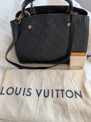 Auth LOUIS VUITTON Montaigne MM 2way Handbag Monogram Empreinte Noir LV popular