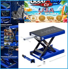 Motorcycle Scissor Lift Jack 1100lb Wide Deck Motorbike Hoist Stand Rubber Pad