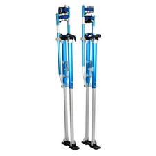 Blue Aluminum 48-64" Adjustable Drywall Stilt Tool For Painter Walking Finishing