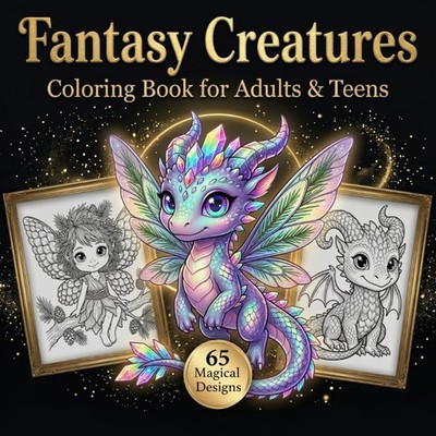 Fantasy Creatures Coloring Book for Adults & Teens: 65 Cute and Magical Creature