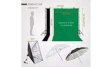 45W Adjustable Softbox Umbrella Backdrop Stand Photography Lighting Kit